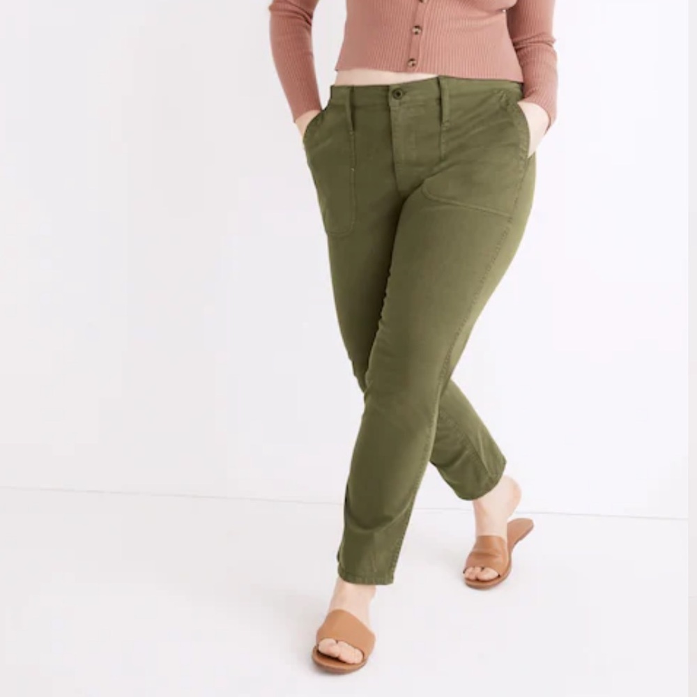 Madewell The‎ Mid-Rise Perfect Vintage Pant in Army Green Size 27